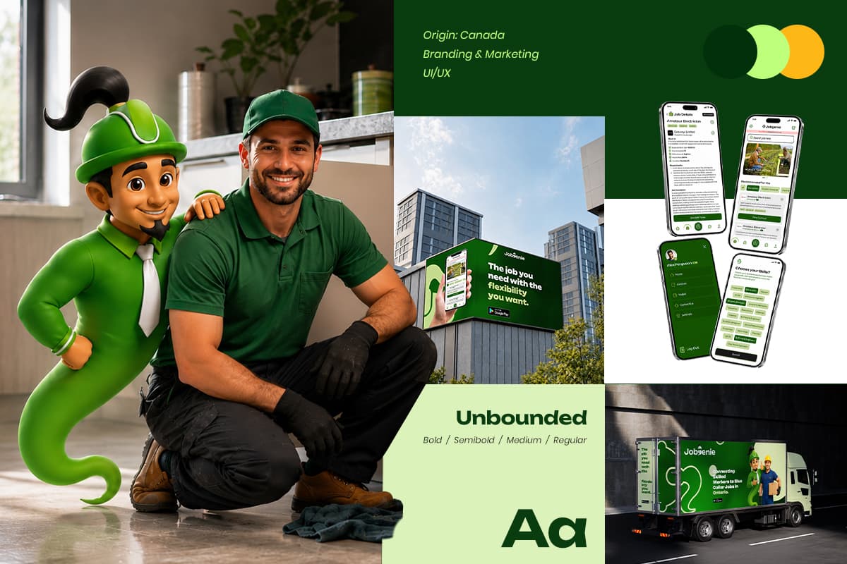 Brand identity work for Jobgenie