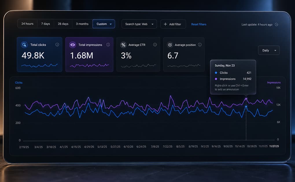 Search performance reporting
