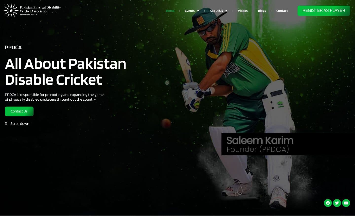 The Pakistan Physical Disability Cricket Association website