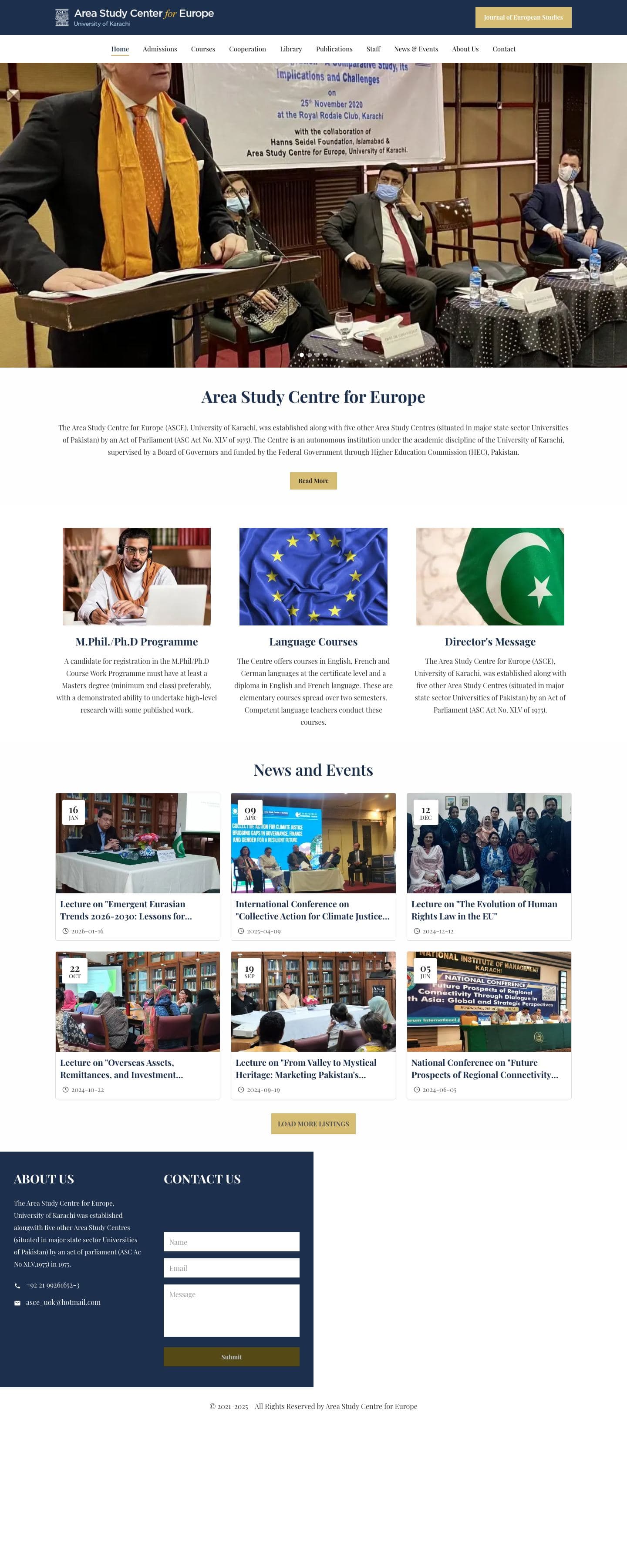 The asce-uok.edu.pk homepage