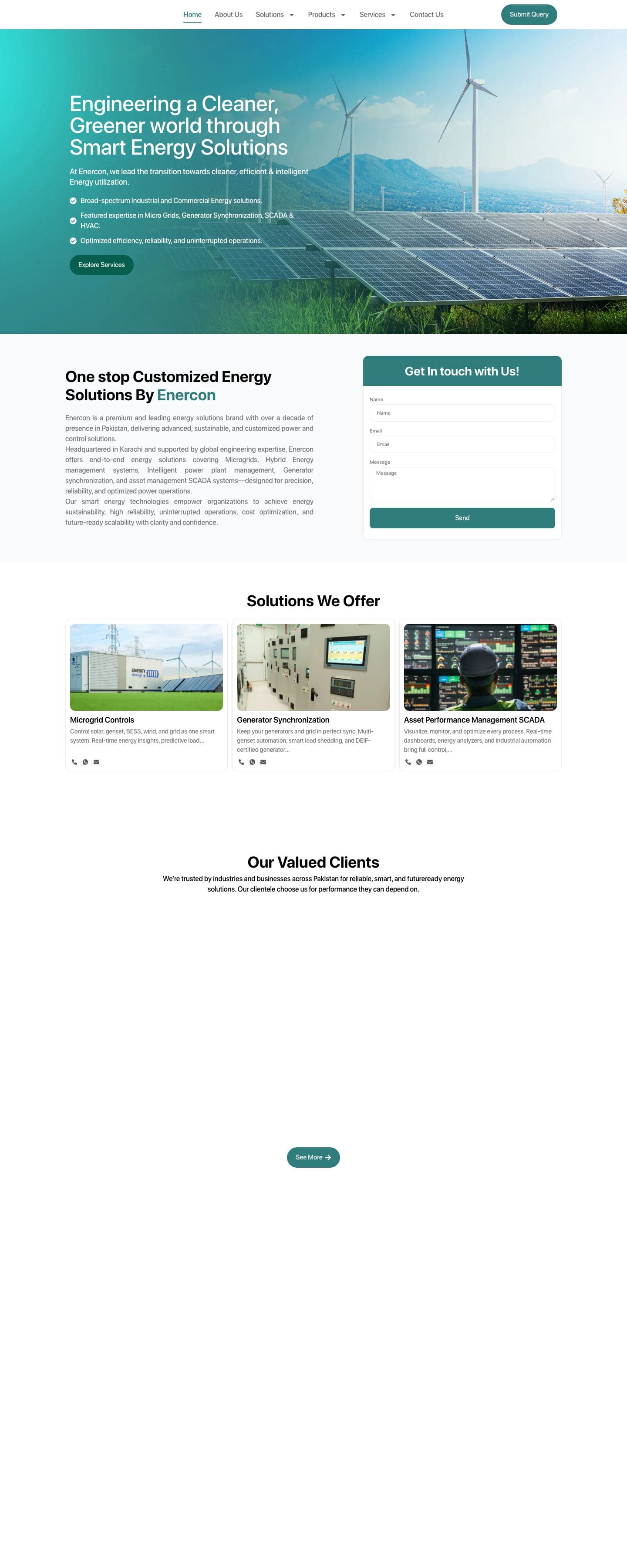 The enerconsys.com homepage